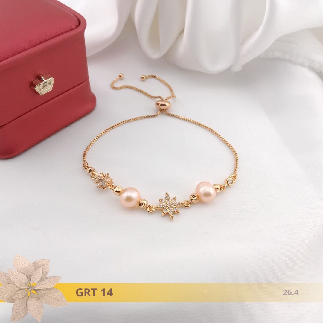Gelang Mutiara Rangka Rhodium 14