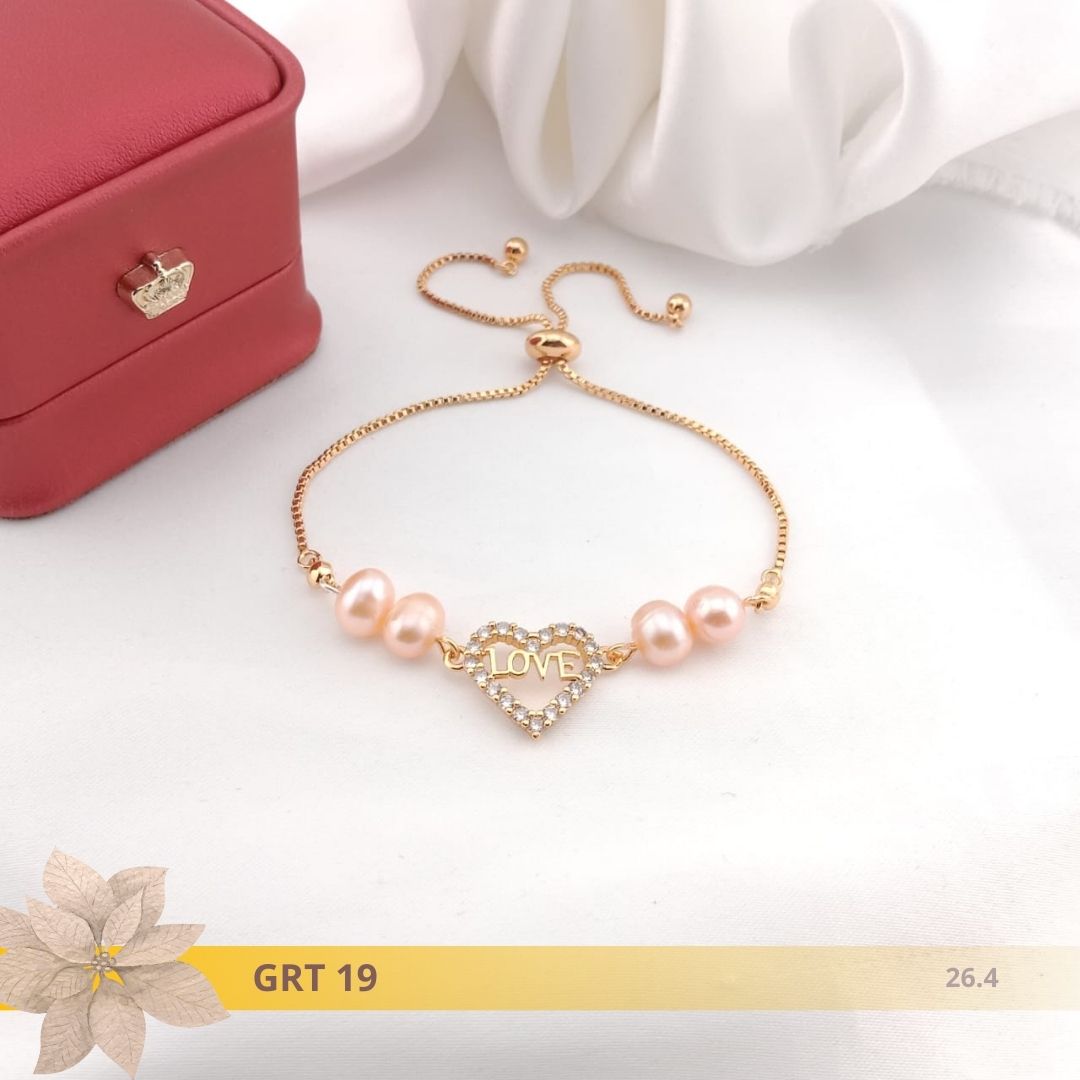 Gelang Mutiara Rangka Rhodium 19