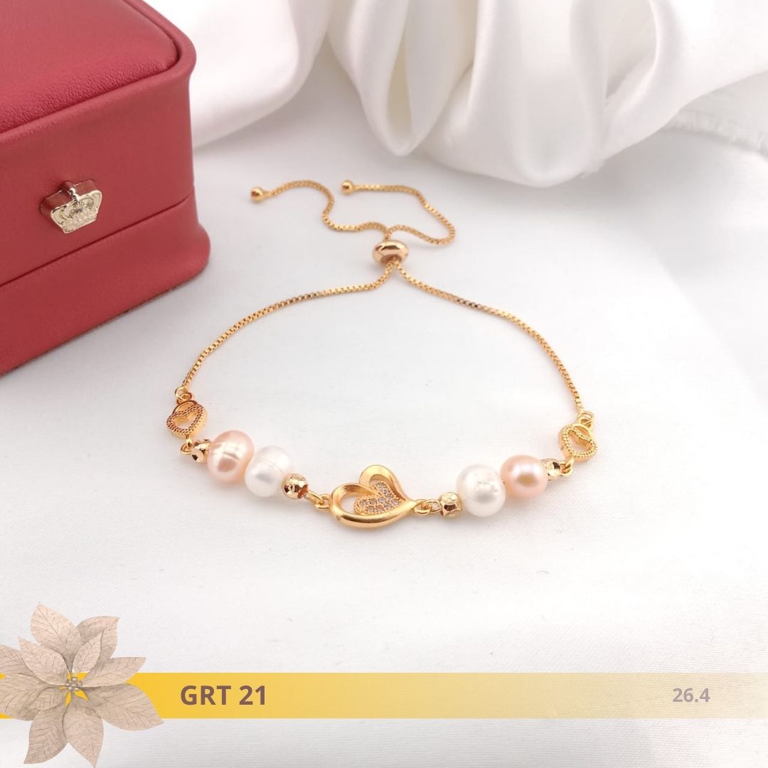 Gelang Mutiara Rangka Rhodium 21