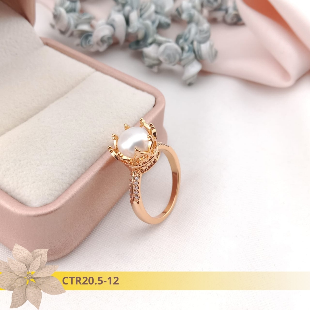 Cincin Mutiara Rangka Rhodium CTR20.5-12