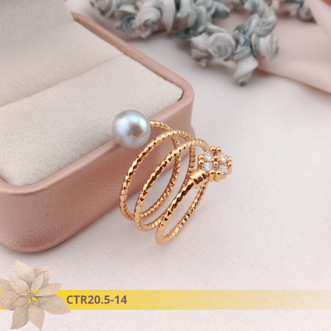 Cincin Mutiara Rangka Rhodium CTR20.5-14