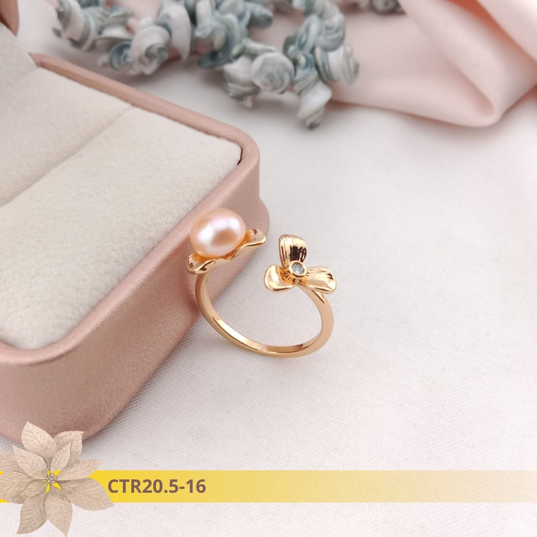 Cincin Mutiara Rangka Rhodium CTR20.5-16