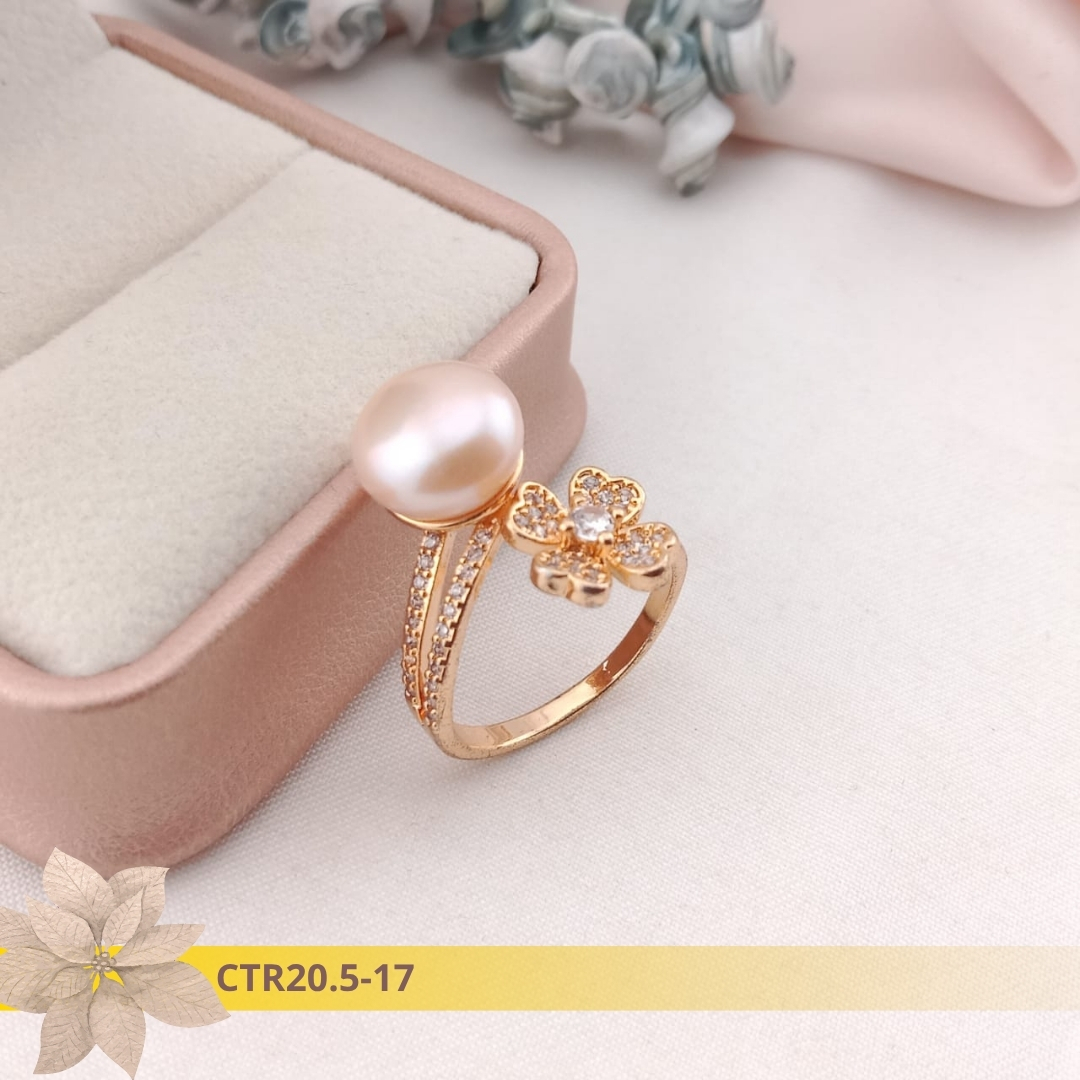 Cincin Mutiara Rangka Rhodium CTR20.5-17