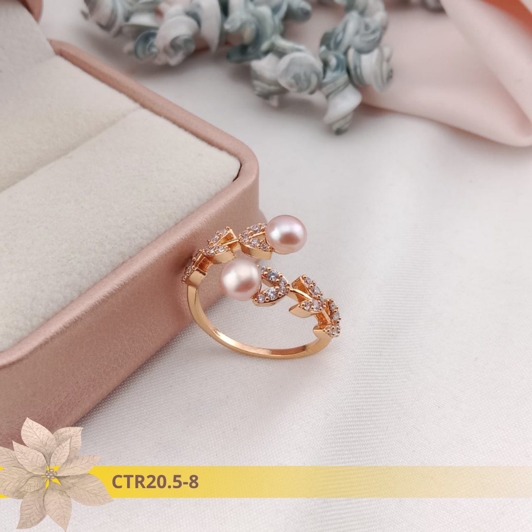 Cincin Mutiara Lombok Rangka Rhodium CTR20.5-8